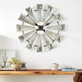 thumbnail image 6 of Rustic, Antique-styled Windmill Wall Clock with Hours of the Day on the Fans, 6 of 6