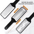 thumbnail image 2 of LHS Lemon Zester Grater Set of 3 - Cheese Grater Kitchen Tool for Parmesan Cheese, Ginger, Nutmeg, Chocolate, Vegetables, Stainless Steel Cheese Shredder（Fine & Ribbon & Coarse Blades） C104, 2 of 3
