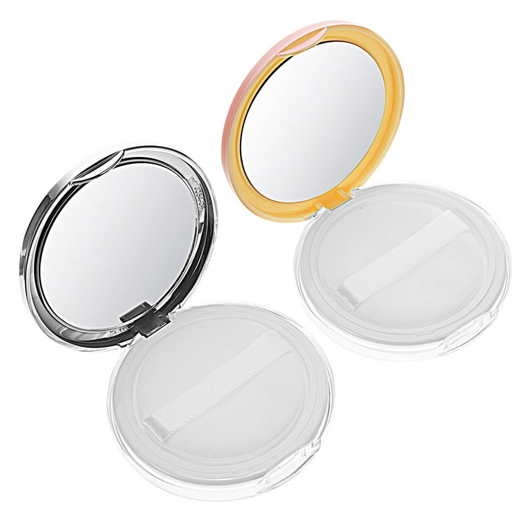 2pcs Empty Powder Cases Makeup Powder Compact Container with 2pcs Puffs