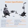 thumbnail image 6 of Dripex Magnetic Rowing Machine, Black, 242 lb, 6 of 7