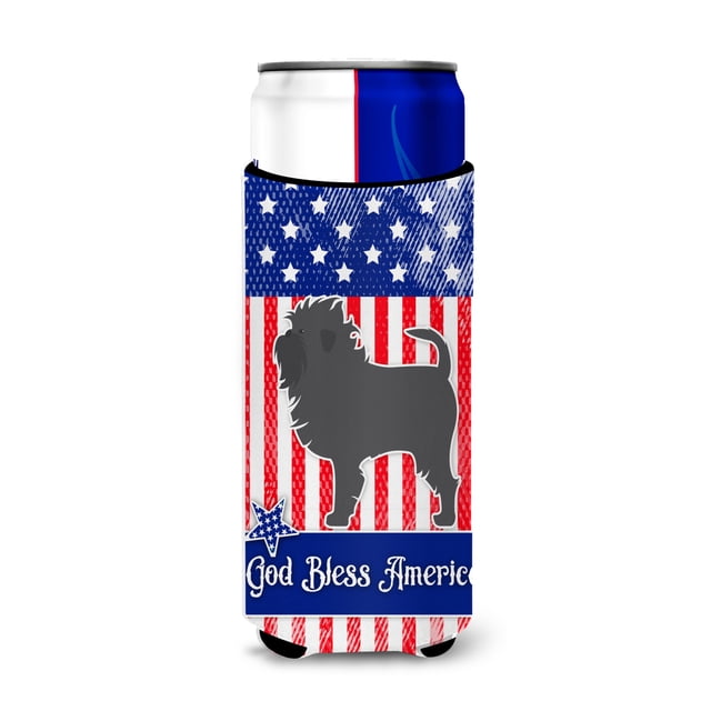 Hugger para latas delgadas Caroline's Treasures USA Patriotic Affenpinscher multicolor