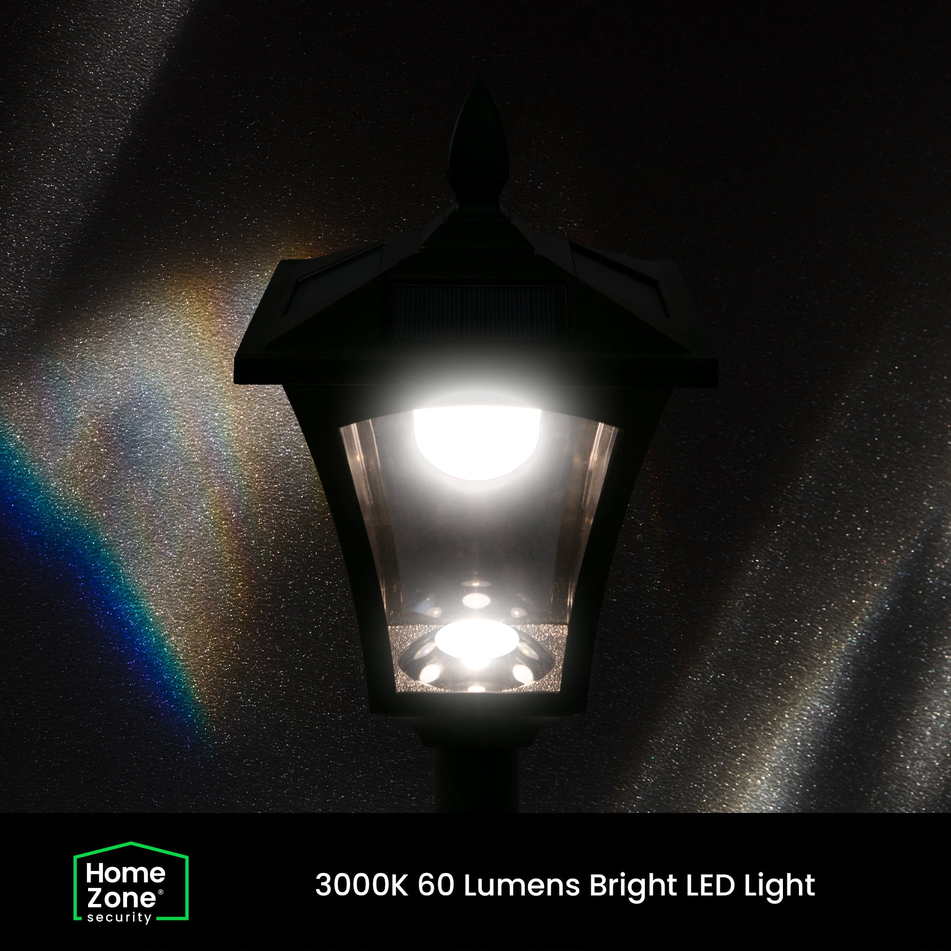 Home Zone Solar Powered Outdoor Post Lamp Light, 69" Tall Decorative Garden Landscape Post Lamp, 8 Hours Runtime, Adjustable Height, Dusk to Dawn