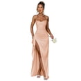 thumbnail image 1 of Vestido de noche GDJDIFK Sirena de satén con tirantes ajustables, 1 of 7