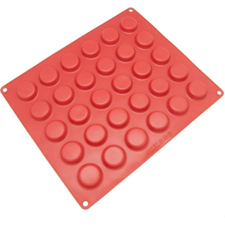 Freshware 30-Cavity Silicone Mold for Round Chocolate, Candy, Cookie and Gummy,