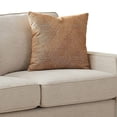 thumbnail image 3 of Leo 64 Inch Contemporary Loveseat with 2 Pillows, Chenille Fabric, Beige, 3 of 5
