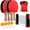 4 Paddles-Black/Red, variant on Table Tennis Set with 4 Rackets, 8 Balls, Retractable Net, and Storage Bag for Indoor/Outdoor Games