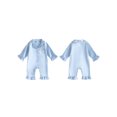 thumbnail image 3 of RUINIXCW Infant Girl Romper Pajamas Lapel V Neck Long Sleeve Ruffle Cuffs Loungewear, 3 of 6