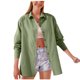 thumbnail image 1 of Blusa de color liso de manga larga con botones sueltos y solapa informal a la moda para mujer Fridja  bvmnju7575, 1 of 7