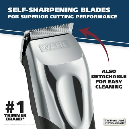 Wahl - Trimmer with 13 Guide Combs - Black/Silver