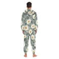 thumbnail image 4 of FORMRS Onesies Pajama for Adults Unisex Hoodie Winter Jumpsuit One Piece Sleepwear, Sizes S-2XL, Sage Green Flower Pattern, 4 of 7