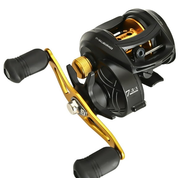 Baitcasting Reel,Smooth 17 1 8.0 1 Ratio Max 8.0 1 17 1 Bb Reel Max 8.0 Black & Golden Left Hand