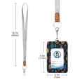 thumbnail image 3 of PU Leather Badge Holder ID Badge Holder with Lanyard for Cards & Credentials Cartoon Variety Of Fruits, 3 of 6