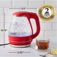 thumbnail image 4 of OVENTE Electric Kettle, 1.5L Borosilicate Glass Countertop Water Heater and Boiler for Coffee or Tea, BPA-Free, Auto Shut-Off, Boil-Dry Protection, Removable and Washable Spout Filter, Red KG83R, 4 of 8