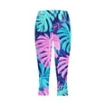 thumbnail image 5 of SELONE Plus Size Capri Leggings High Waisted Gym Leggings Summer Pants Curvy Slim Casual Vacation Pants Pull on Hawaiian Soft Yoga Lightweight Comfortable Multicolor 3XL Breathable Beach Pants, 5 of 5