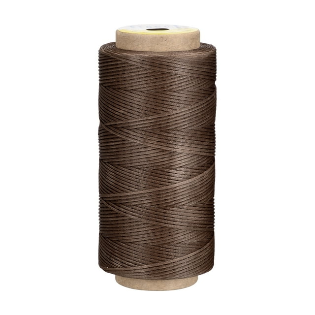 Unique Bargains Fil à Coudre en Cuir 186 Yards 210D/1mm Corde Cirée en Polyester, Brun
