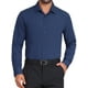 thumbnail image 1 of Camisa de vestir de negocios de manga larga con botones para hombre, color sólido, elástico, azul marino, 1 of 5