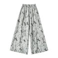 thumbnail image 7 of Coerni Girls Ink‑Wash Printed Pants Lightweight Chiffon Wide Leg Pants Elastic High Waist Flowy Trousers Summer Casual Vacation, 7 of 7