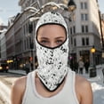 thumbnail image 2 of Unique Bargains 1 Pc Ice Silk Geometric Balaclava Face Mask Gray White, 2 of 5