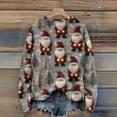 thumbnail image 5 of Long Sleeve Pullover Sweaters For Women O Neck Casual Cute Printing Knit Oversized Sweater for Fall and Winter, Christmas Snowflake Print, Cozy and Festive, Christmas Sweaters for Women ,Gray,2XL, 5 of 6