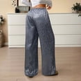 thumbnail image 4 of Womens Leopard Print Pants Wide Leg Lounge Sweatpants Elastic Waist Casual Trousers with Pockets, 4 of 8