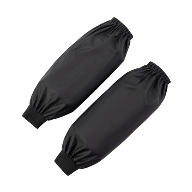 Fundas impermeables para brazos de cocina, protectores de cuero suave y grueso a prueba de aceite. negro