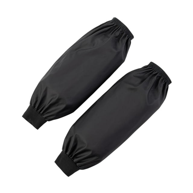 Luzkey Cleaning Oversleeves Reusable Thick PU Stain Resistant Kitchen Arms Protectors Long Sleeve Covers for Housework Cooking Adults black