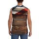 thumbnail image 4 of Fotbe Rustic American Flag Wood Men's Camiseta sin Mangas Estampada para Hombres, Playera Casual para Gimnasio, Entrenamiento, Playa-XX-Large, 4 of 7