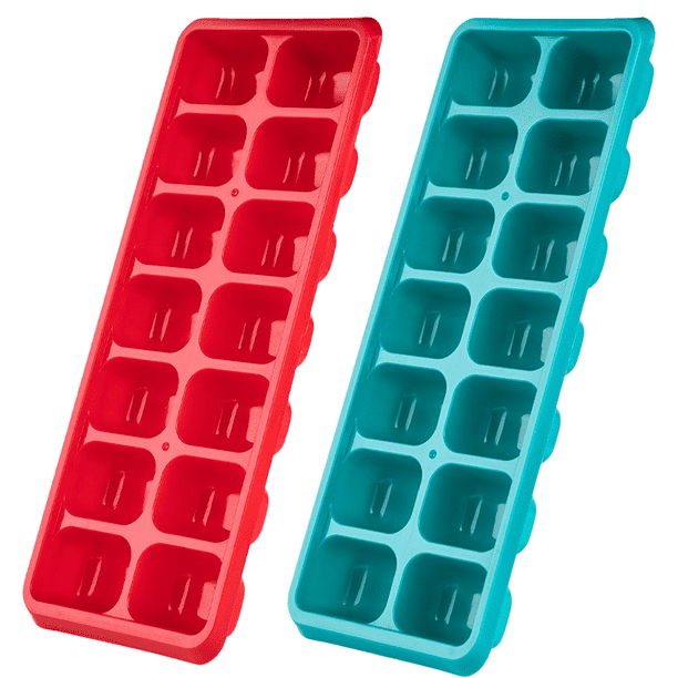 Plastic Ice Cube Trays for Freezer, Ice Cubes Per Tray with Easy