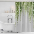 thumbnail image 3 of Sage Green Shower Curtain, Waterproof Shower Curtains for Bathroom, Summer Botanical Leaves Watercolor Washable Fabric Bathtub Curtain Set Bath Decor with 12 Hooks 48"x72", 3 of 8