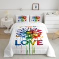 thumbnail image 2 of Manfei Rainbow Groovy King Size Comforter Sets, Ink Love Butterfly Comforters King Size, White Blue, Black Reversible, 3pcs, 1 Comforter and 2 Pillowcases, 2 of 7
