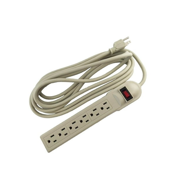 12 ft Power Strip With 6 AC Electric Outlet Long Cord Surge Protector