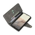 thumbnail image 6 of Feishell for Google Pixel 6 Wallet Case with Wrist Strap,Premium PU Leather Zipper Pocket Magnetic Buckle Folio Flip ID Credit Card Slots Shockproof Kickstand Phone Case for Women Men,Gray, 6 of 15