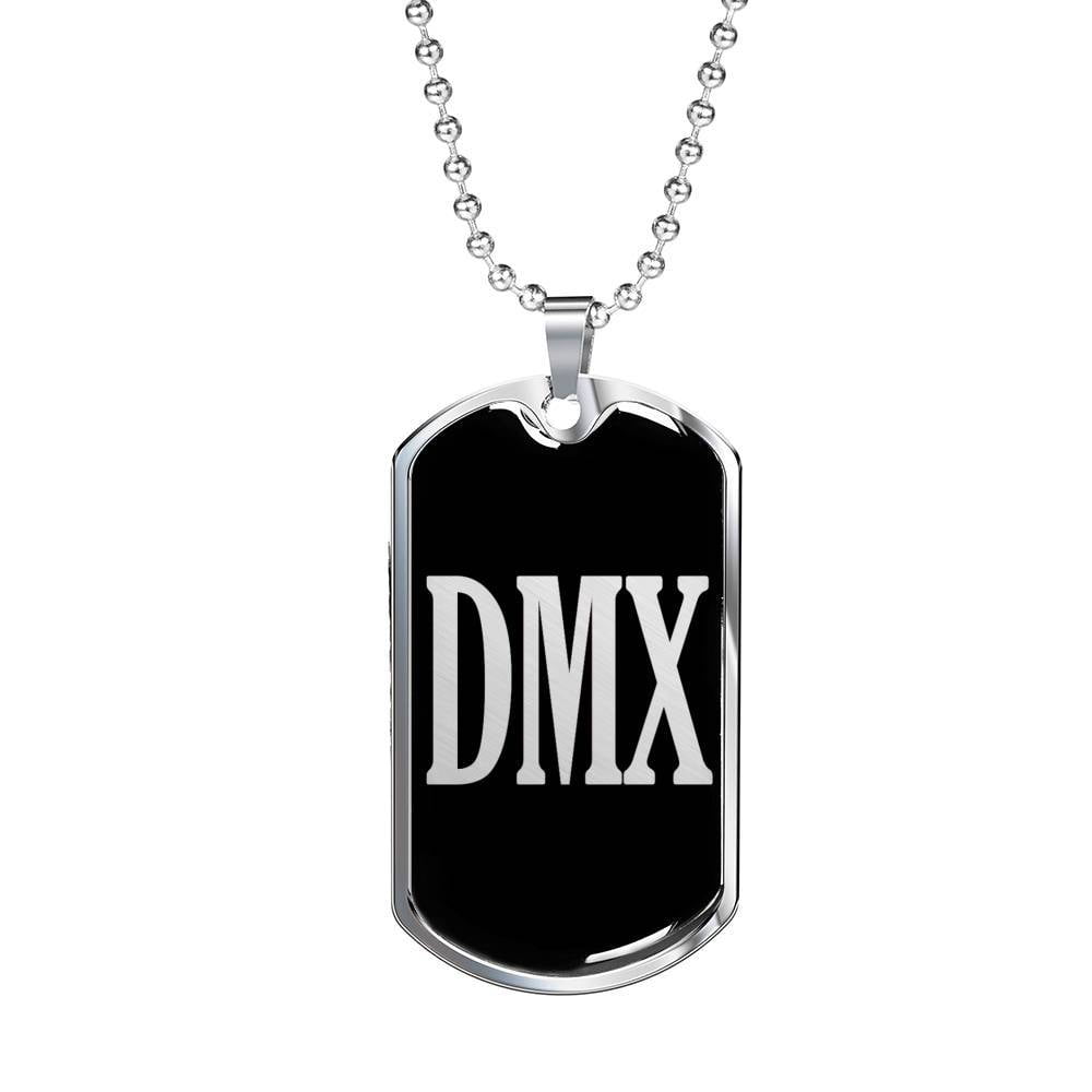 DMX Necklace Stainless Steel or 18k Gold Dog Tag 24" Chain