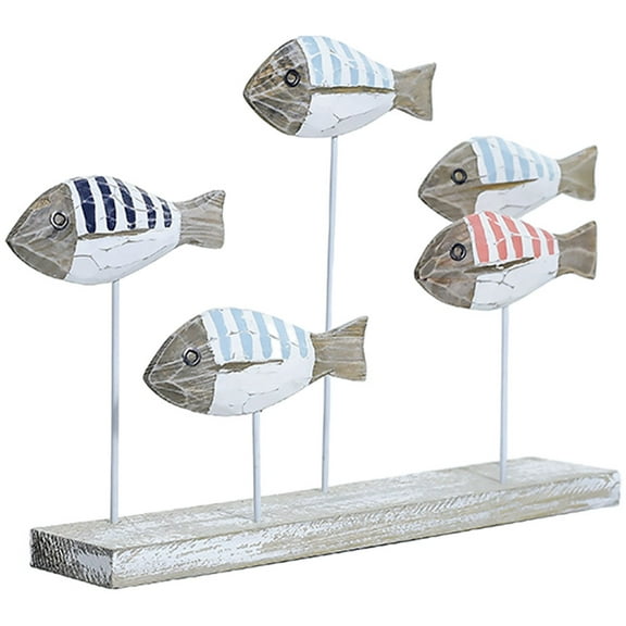 LABSERRON Fish Sculpture Home Table Decor 1Set 15.7x2.8x10.6in