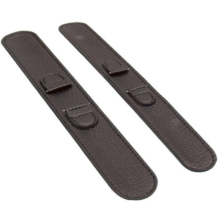 Reizen Black Leather Wrap Around Watch Band-Ladies
