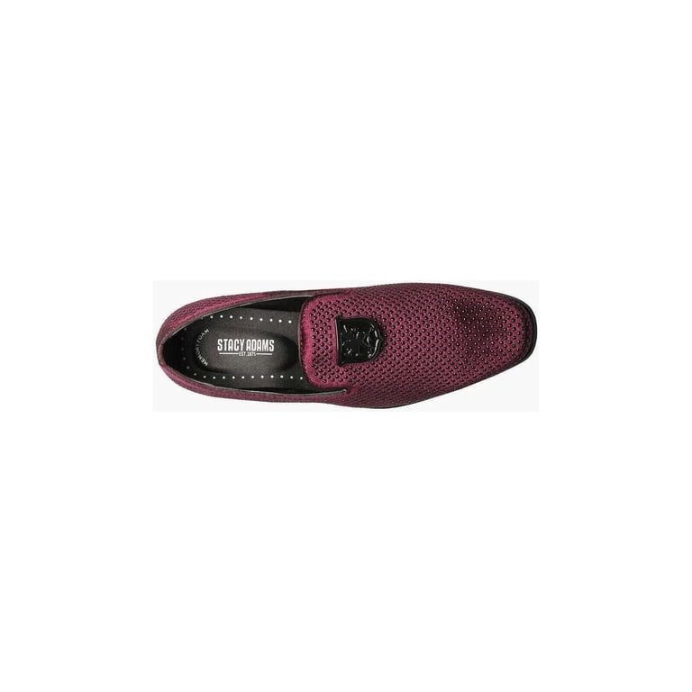 Stacy Adams Mens Swagger Studded Slip-On Loafer Burgundy 11 