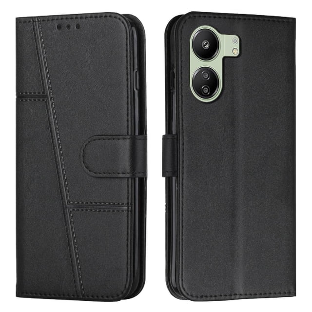 Funda Flip para FOXDOCK Xiaomi Redmi 13c – Carcasa delgada y resistente a impactos con soporte para uso diario y profesional