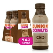 Dunkin' Donuts Mocha Iced Coffee Bottles, 9.4 fl oz, 4 Pack