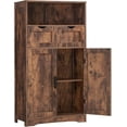 thumbnail image 1 of Storage Cabinet with 2 Drawers and Adjustable Shelves, Floor Cabinet with Doors, Bathroom Storage Cabinet for Living Room, Dining Room, Entryway, Rustic Brown CNSNG008F, 1 of 8