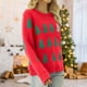 thumbnail image 4 of Suéter Jerseys básicos para mujer Traje de vacaciones con patrón de árbol de Navidad informal (Rojo M) Kuymtek Rojo T M para Mujer, 4 of 6