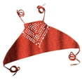 thumbnail image 1 of Women Hollow Out Crochet Halter Boho Bikini Top Bandage Halter Boho Backless Beach Swim Bra, 1 of 9