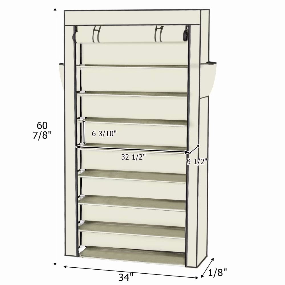 Shoe Rack Organizer Storage Shelf Tier Cabinet Closet Tower 10 Home Cover Holder
