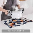 thumbnail image 5 of Vintage Watercolor Color Block Placemats Set of 4,Wipeable Washable Table Mats for Dining Tables, Abstract Blue Brown Waves Place Mats for Kitchen Event Party Tabletop Decor, 5 of 9
