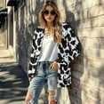 thumbnail image 5 of SCRAWLGOD Cow Print Women Cardigans Lightweight Long Cardigans for Women with Pockets Washable Activewear Women Jacket Long Sleeve Cardigan Coat for Women Walks Size S, 5 of 7
