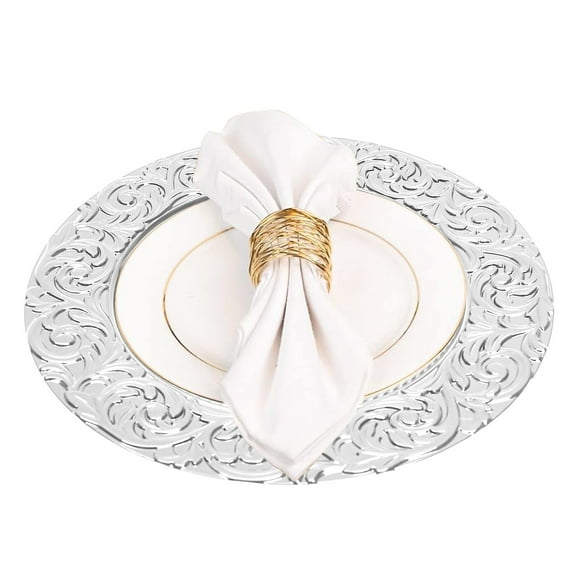 100pcs Charger Plates Set Wedding Party Dinner Plates for Table Setting Wedding Party Event Tabletop Setting Decor