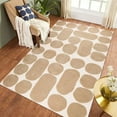 thumbnail image 5 of Hand Tuft Area Rug, Beige Wool Carpet, 9x13 Geometric rug, Bed, Living room, 5 of 10
