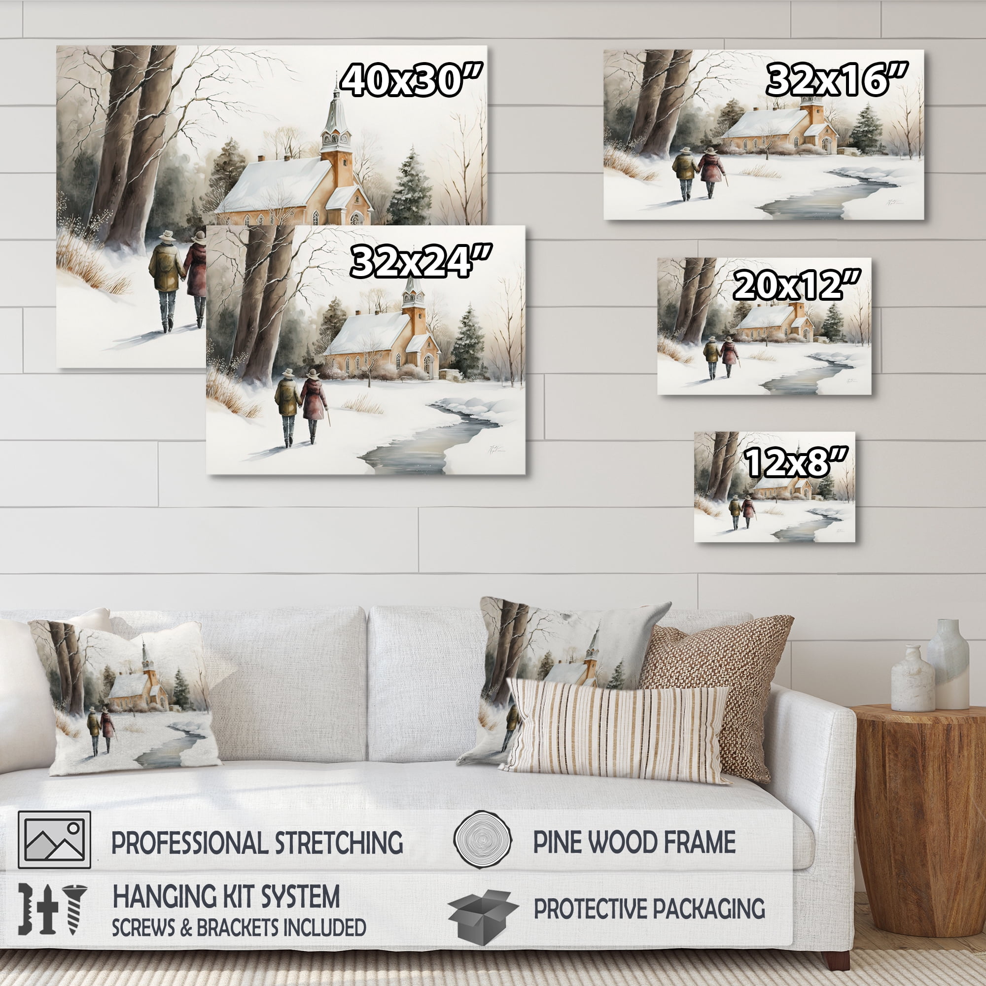Designart Couple In Love Going To The Church I Canvas Wall Art