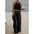 thumbnail image 4 of Pantalones cargo Dokotoo para mujer, cintura alta, pierna ancha, color negro, 2024, 4 of 6