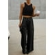 thumbnail image 4 of Pantalones cargo Dokotoo negros de cintura alta y pierna ancha para mujer, 4 of 7