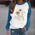 thumbnail image 2 of Sudadera Para Mujer Sudaderas Con Cuello Redondo Festival de Moda Esqueleto Impreso Blusa de Manga Larga Cuello Redondo Suéter Informal Tops Sudaderas Odeerbi ODB132749, 2 of 6